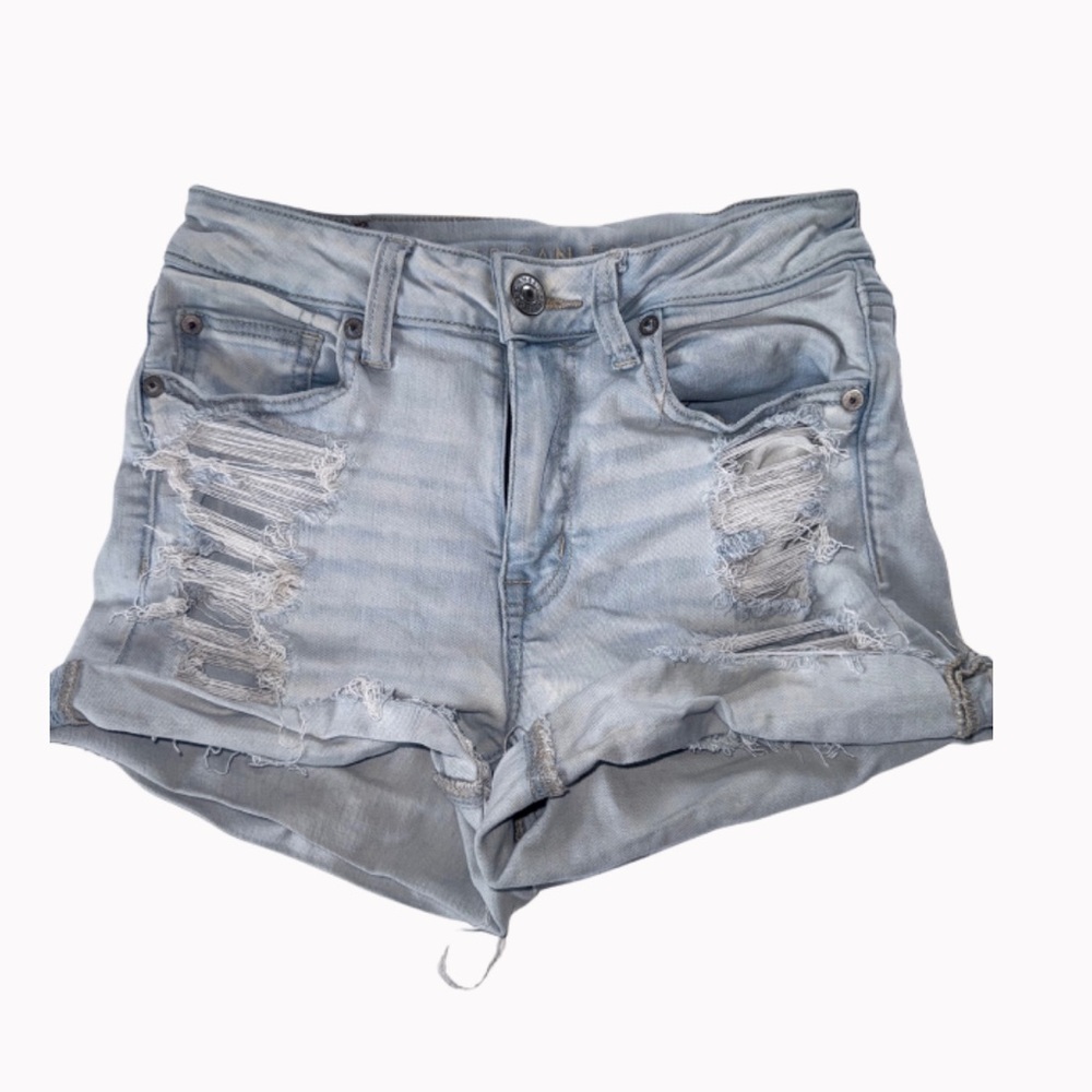 American Eagle Light Denim Next Level Stretch Jean Shorts